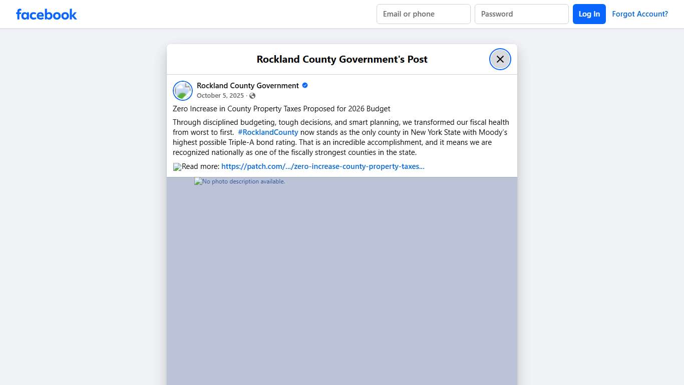 Zero Increase in County... - Rockland County Government Facebook